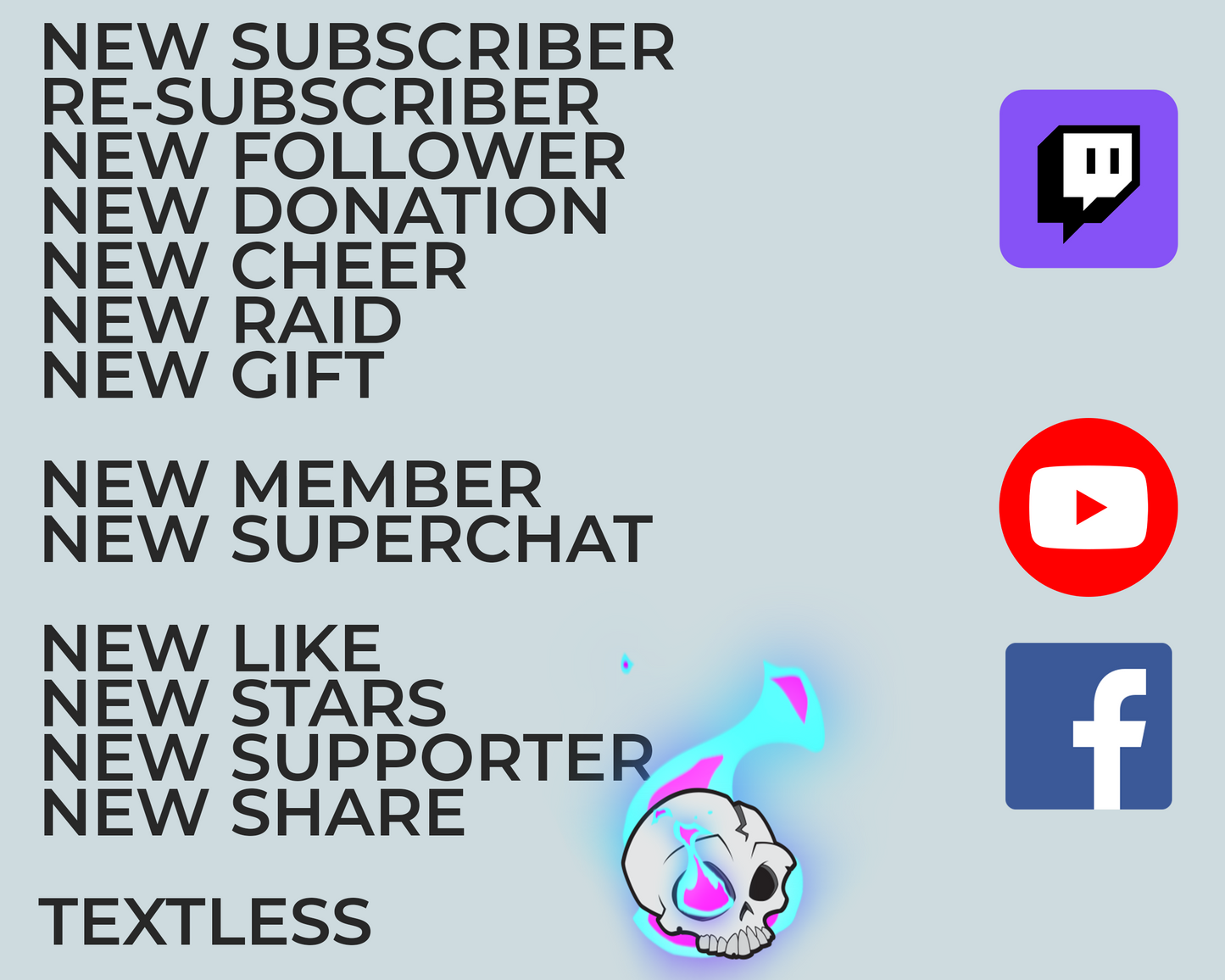 Burning Skull Twitch Stream Alerts