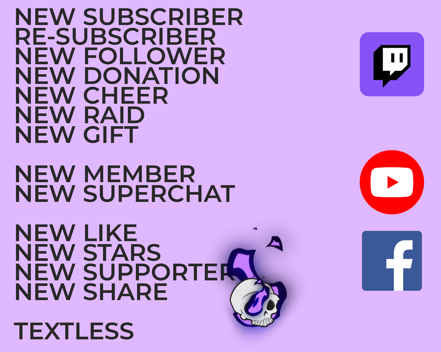 Burning Skull Twitch Stream Alerts