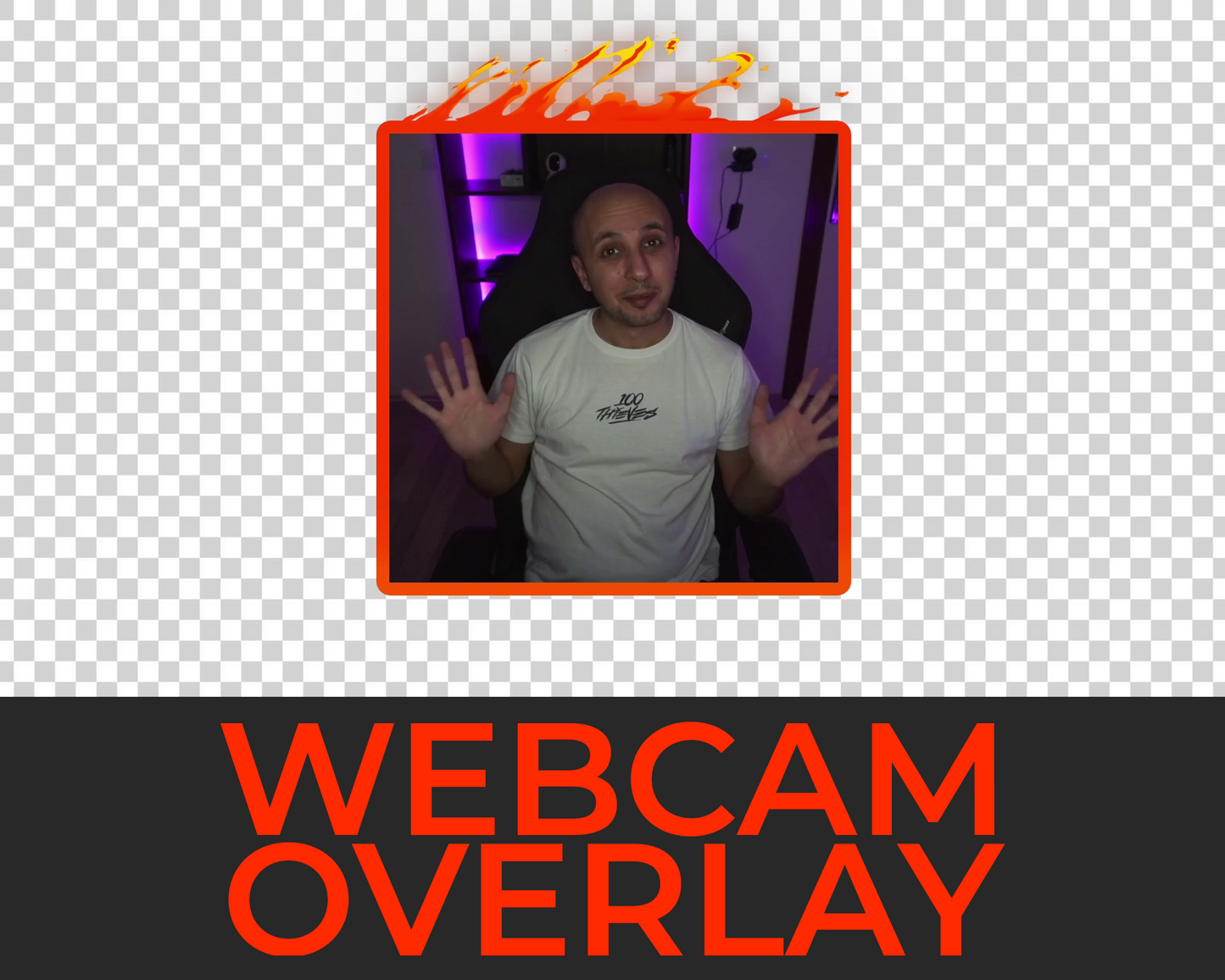 Animated Fire Twitch Overlays - Square
