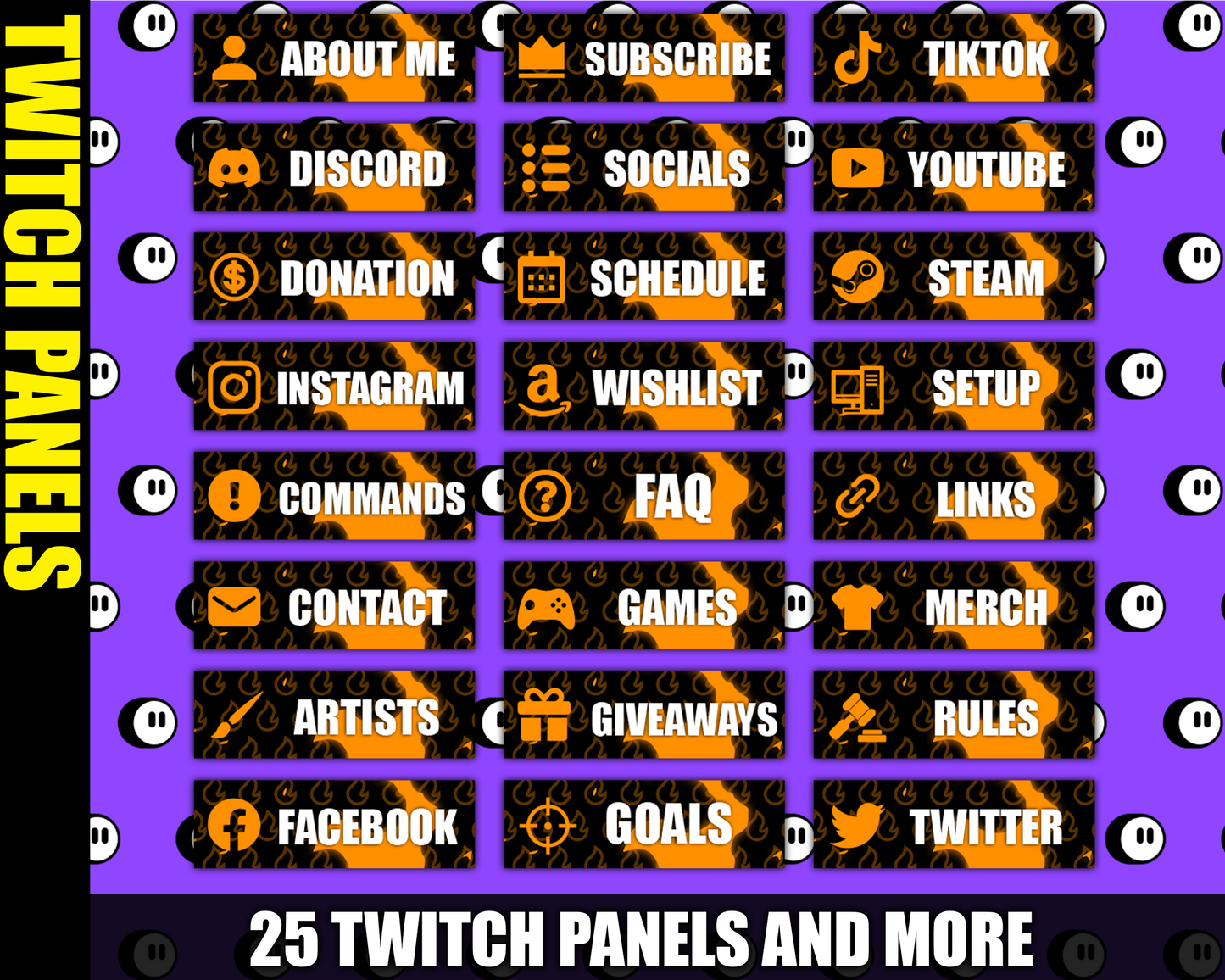 Fire Twitch Stream Overlay Pack