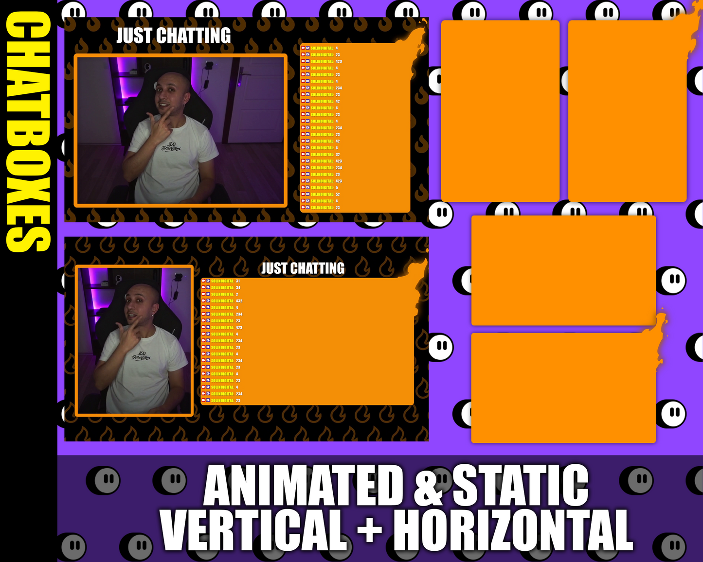 Fire Twitch Stream Overlay Pack
