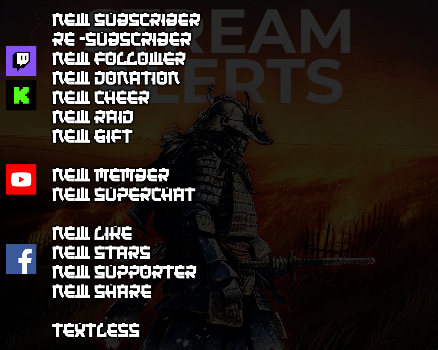 Fire Samurai Pixel Stream Alerts