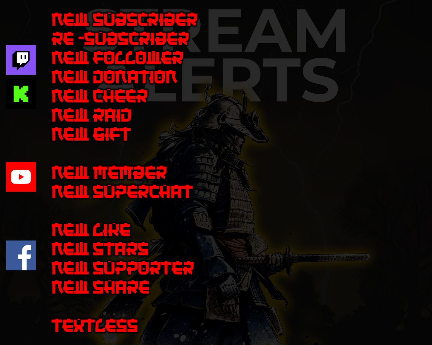 Lightning Samurai Pixel Stream Alerts