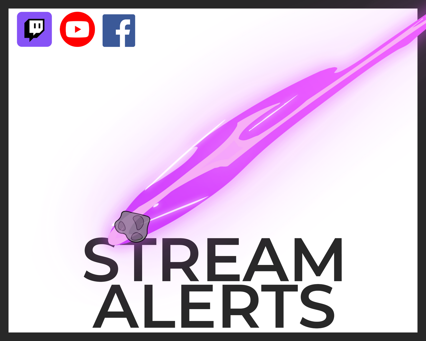 Animated Alerts for Twitch Streams, Meteor Fall Impact and Fire Alert Overlay, Follower Subscriber Cheer Host Raid Donation Member Superchat