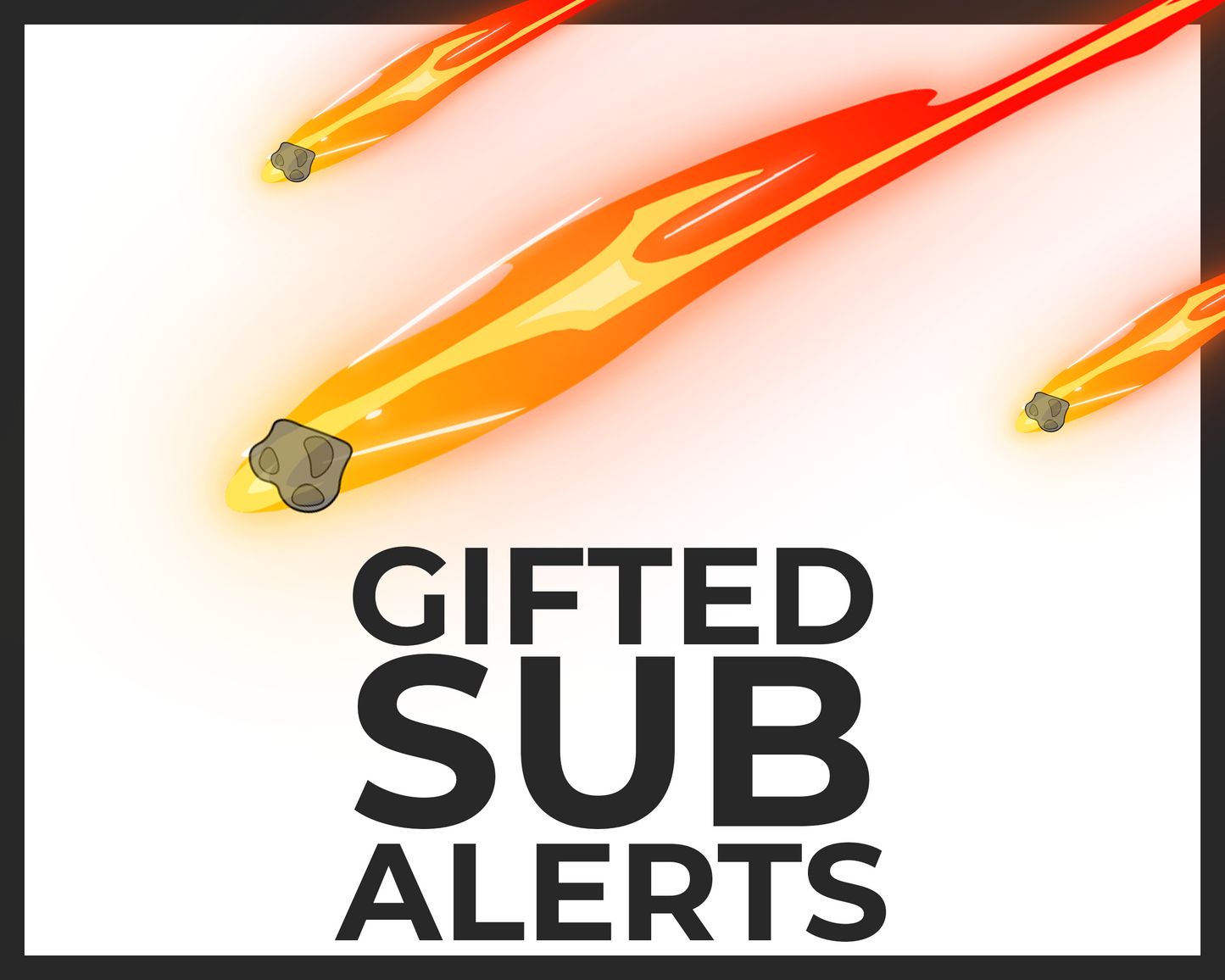 Meteor Gifted Sub Alerts for Twitch Streams, Fall Impact and Fire Alert Overlay, Gifted Subscriber, Community Gift Animated Alerts