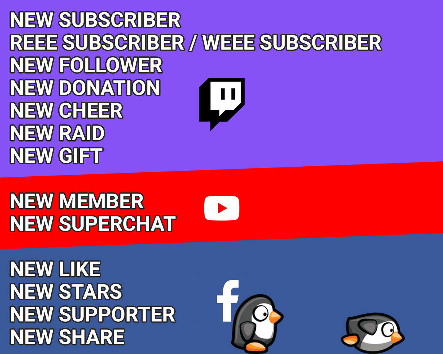 Penguins Twitch Stream Alerts