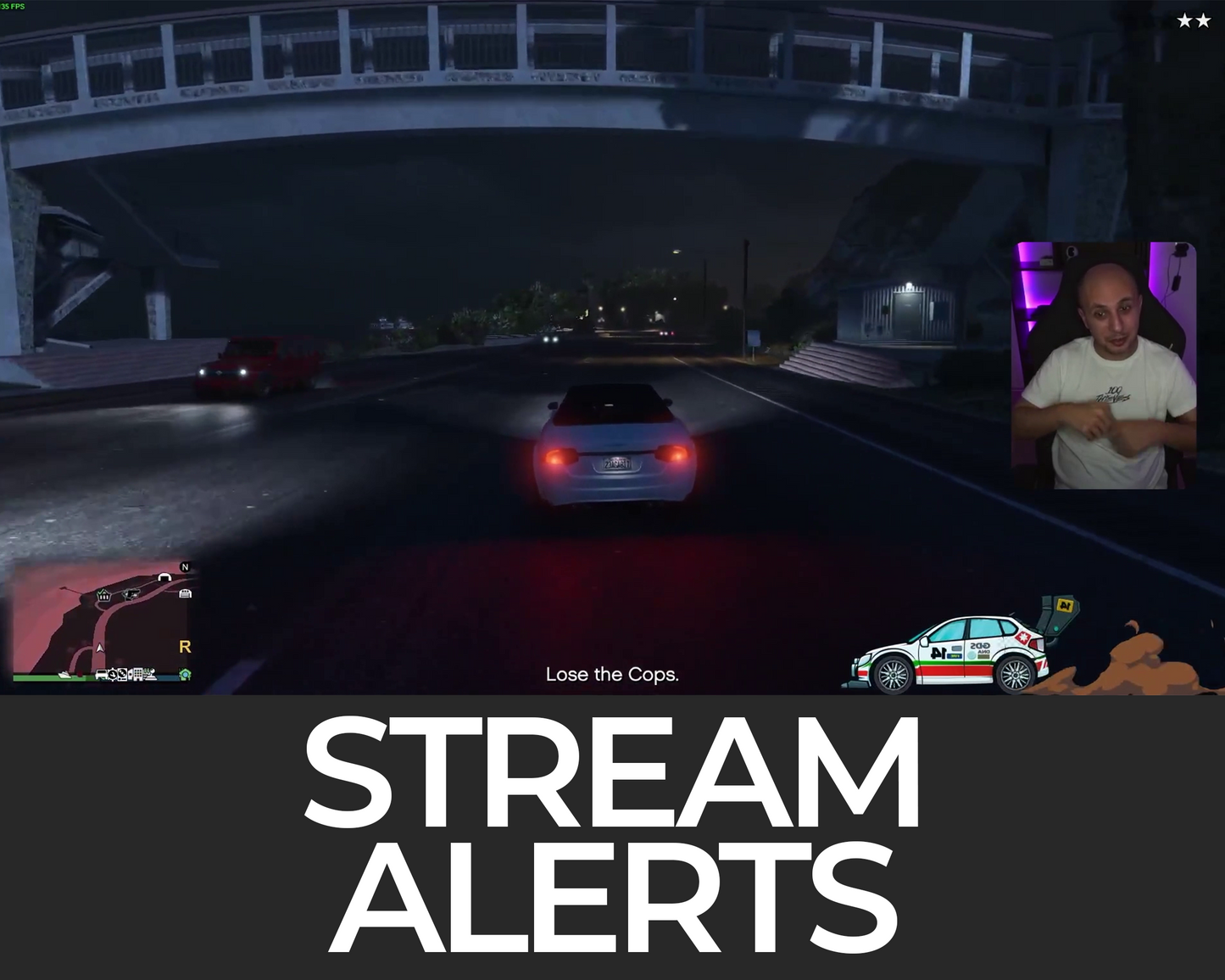 Rally Car Twitch Stream Alerts