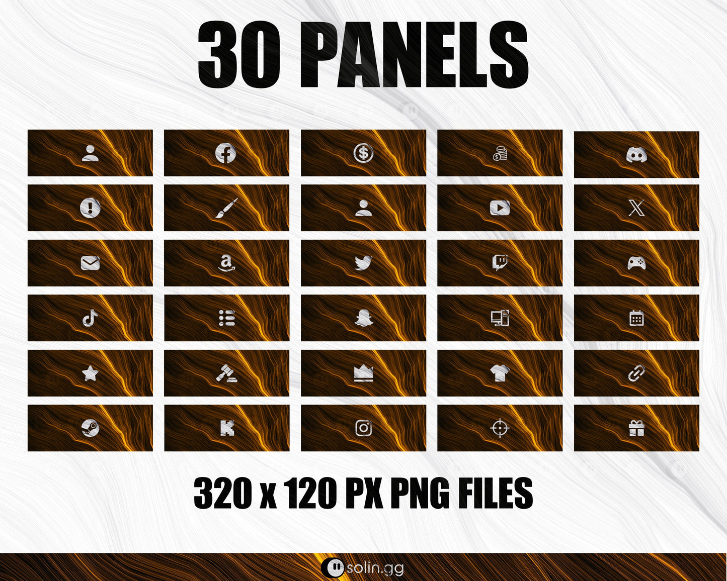 Wavy Lines Stream Panels for Twitch, YouTube, Facebook and Kick Streamers, Sleek Cool Minimal Overlay Designs, Easy to Implement