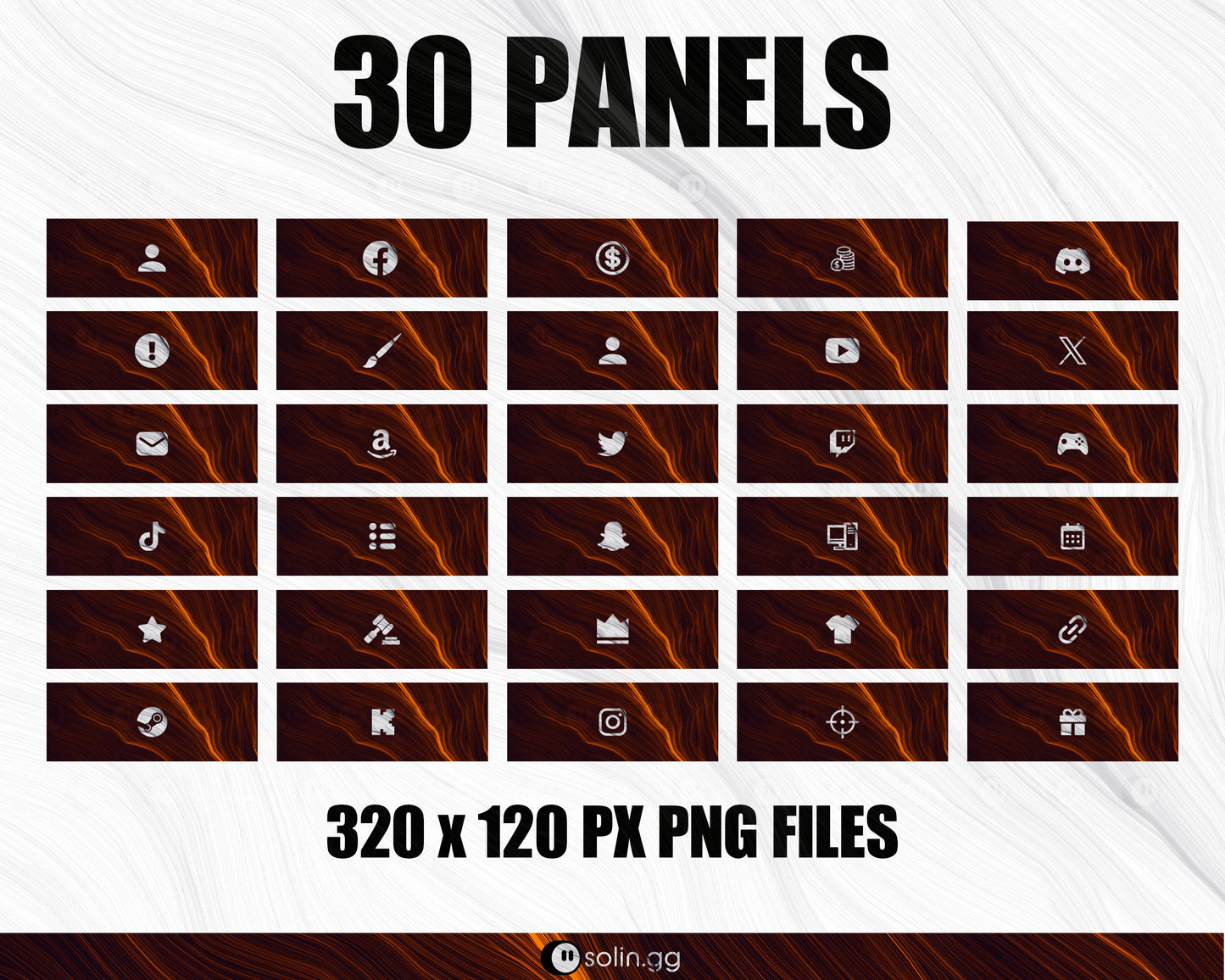 Wavy Lines Stream Panels for Twitch, YouTube, Facebook and Kick Streamers, Sleek Cool Minimal Overlay Designs, Easy to Implement