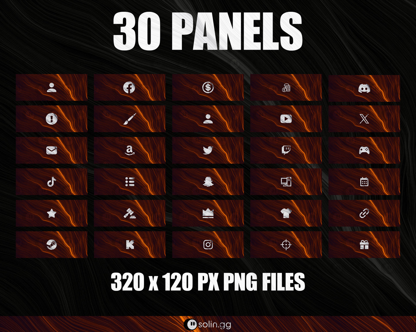 Wavy Lines Stream Panels for Twitch, YouTube, Facebook and Kick Streamers, Sleek Cool Minimal Overlay Designs, Easy to Implement