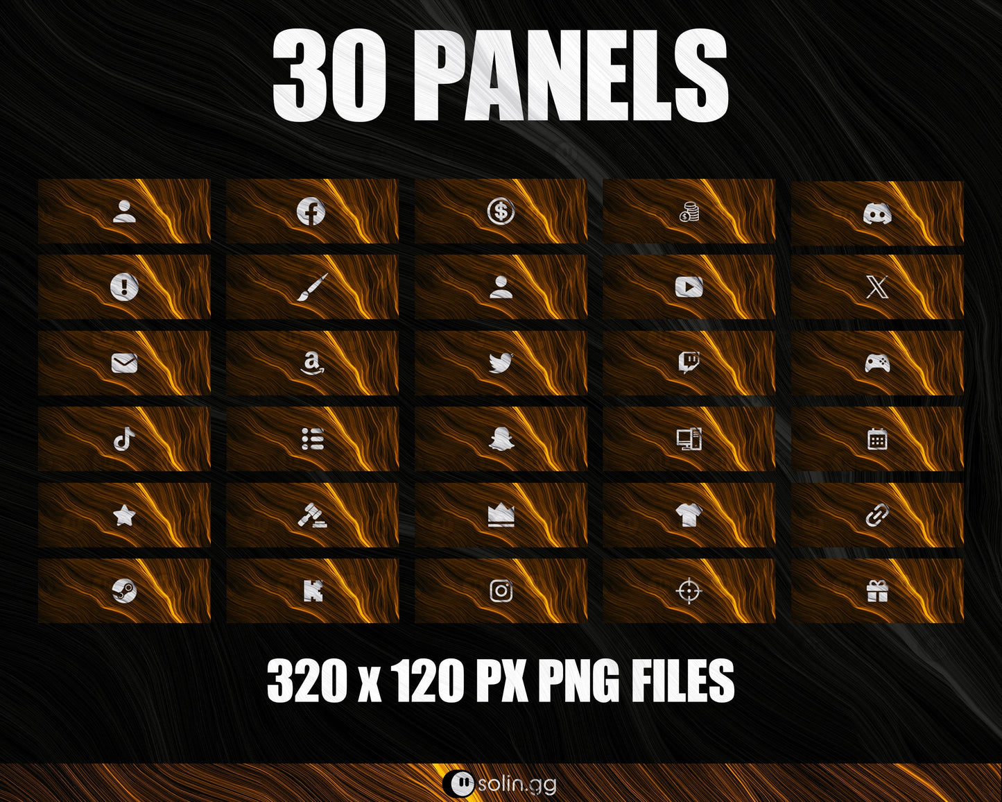 Wavy Lines Stream Panels for Twitch, YouTube, Facebook and Kick Streamers, Sleek Cool Minimal Overlay Designs, Easy to Implement