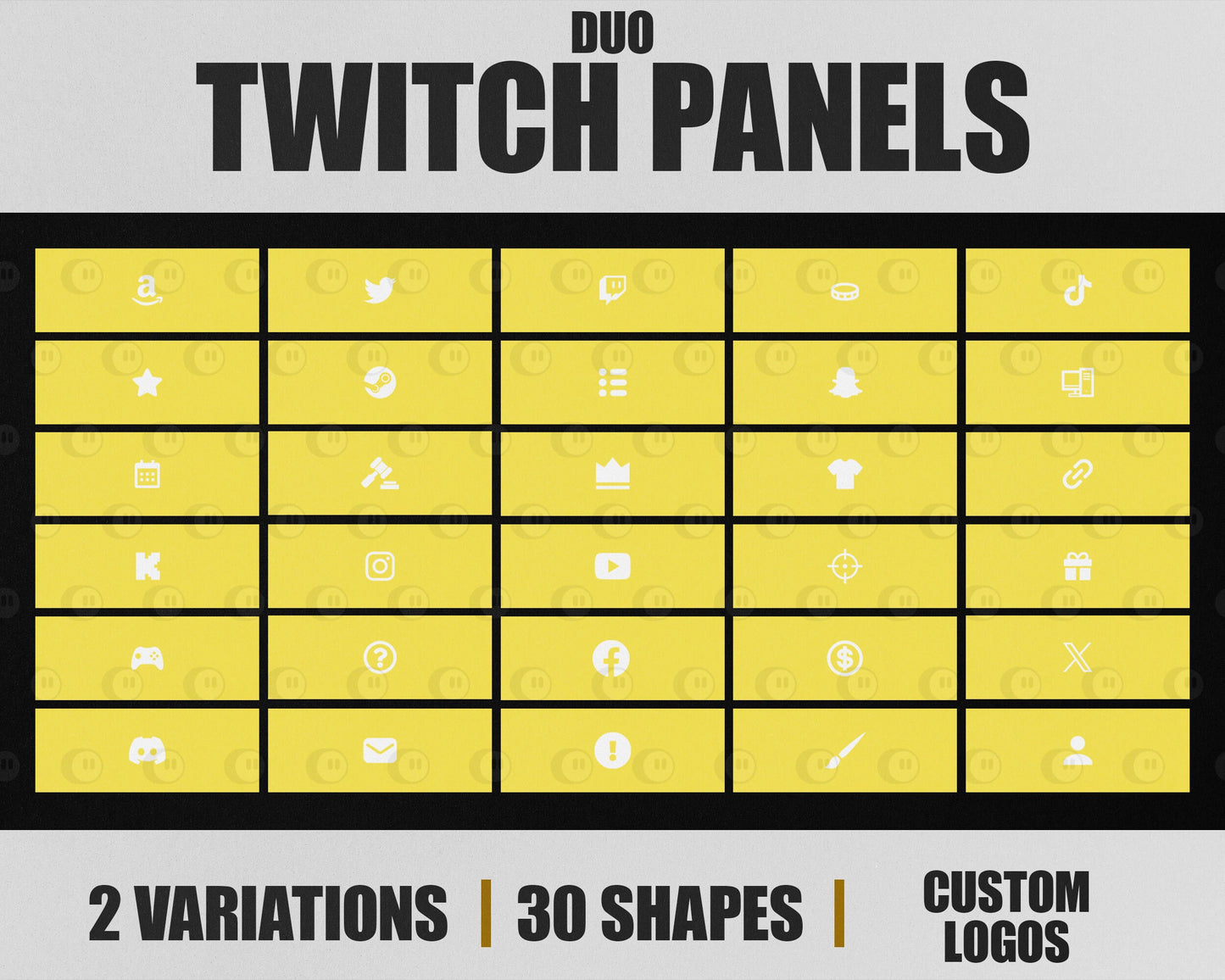 Duo Stream Panels with Paper Texture for Twitch, YouTube, Facebook and Kick Streamers, Sleek Cool Minimal Overlay Designs, Easy to Implement