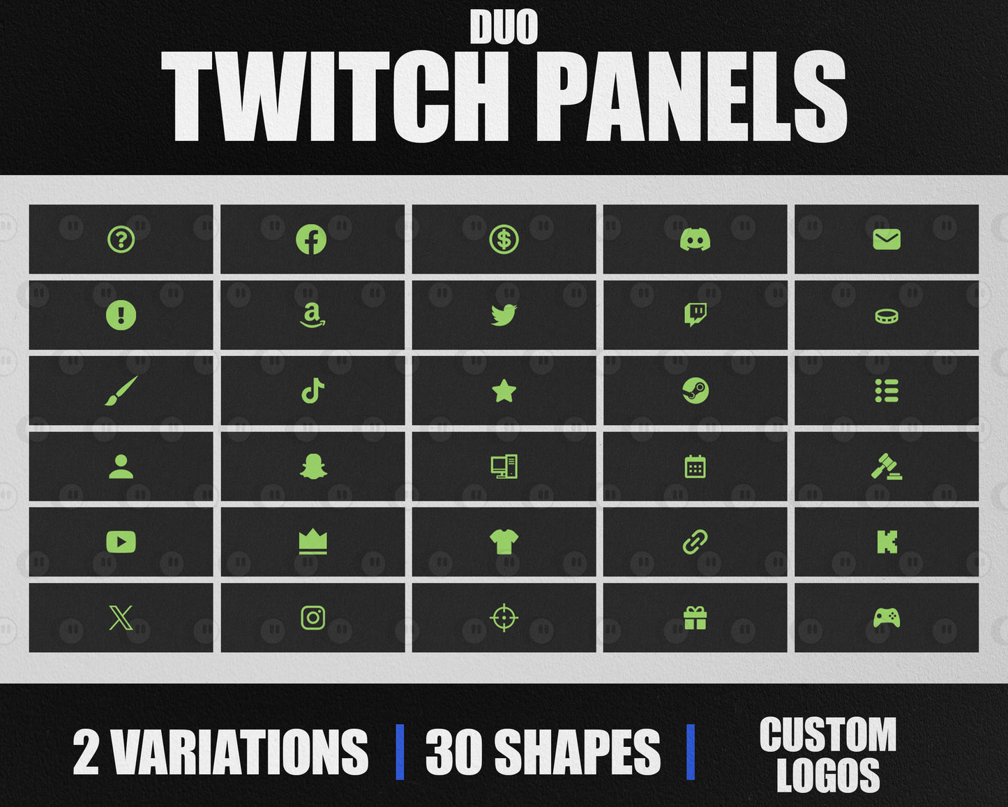 Duo Stream Panels with Paper Texture for Twitch, YouTube, Facebook and Kick Streamers, Sleek Cool Minimal Overlay Designs, Easy to Implement