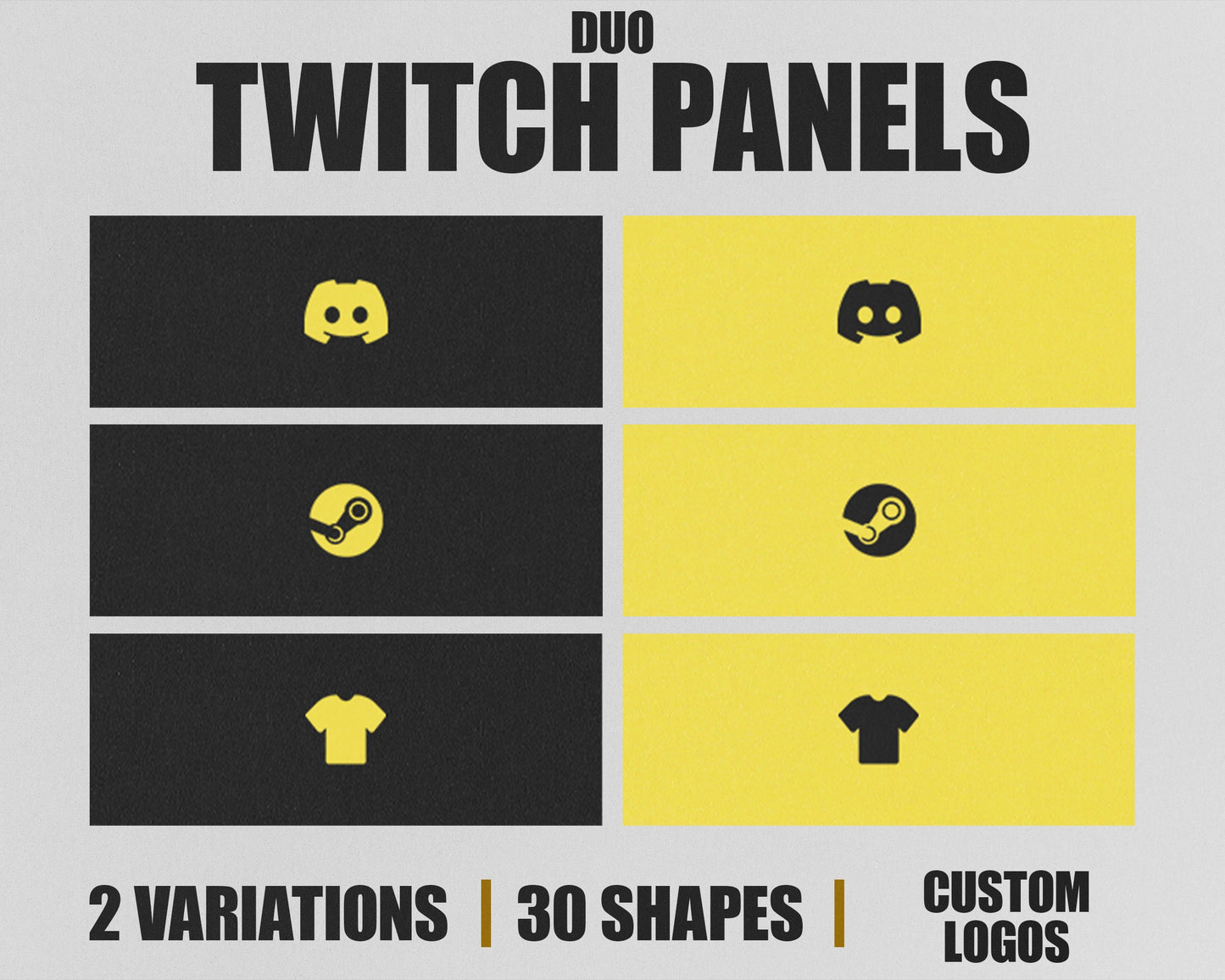 Duo Stream Panels with Paper Texture for Twitch, YouTube, Facebook and Kick Streamers, Sleek Cool Minimal Overlay Designs, Easy to Implement