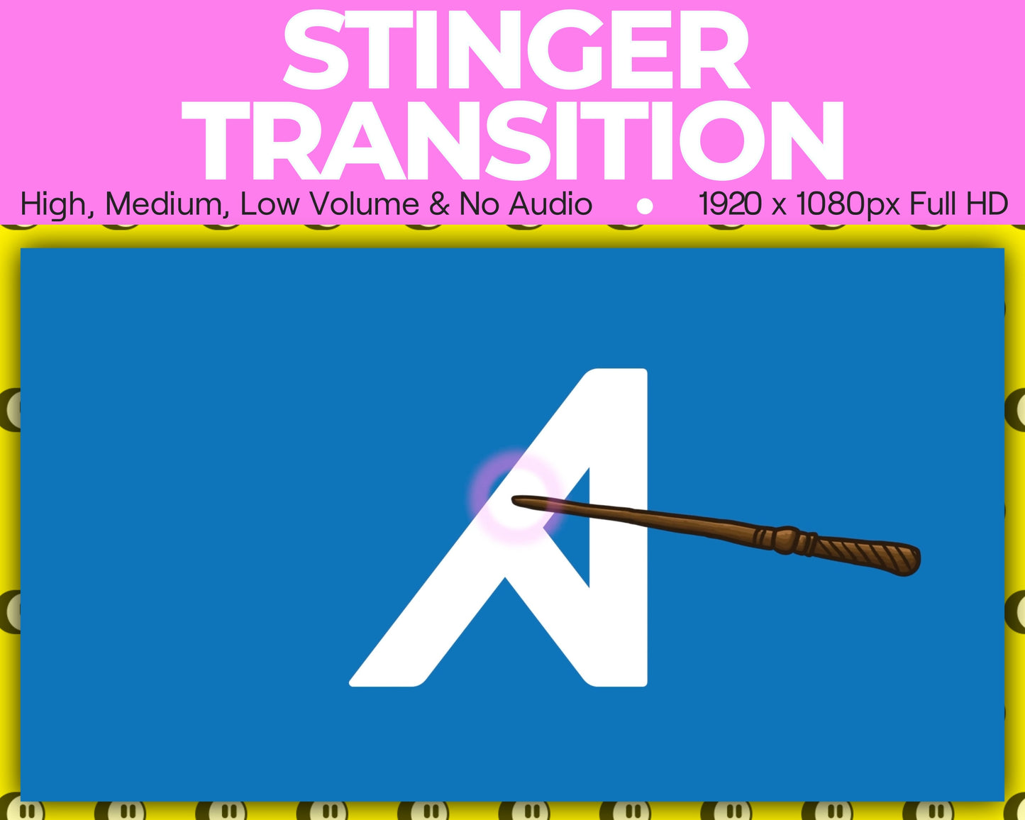 Magic Wand Stinger Transition, Magical Cute Animated Twitch Overlays, Fairy Kawaii YouTube Facebook and Kick Transitions for Streamers