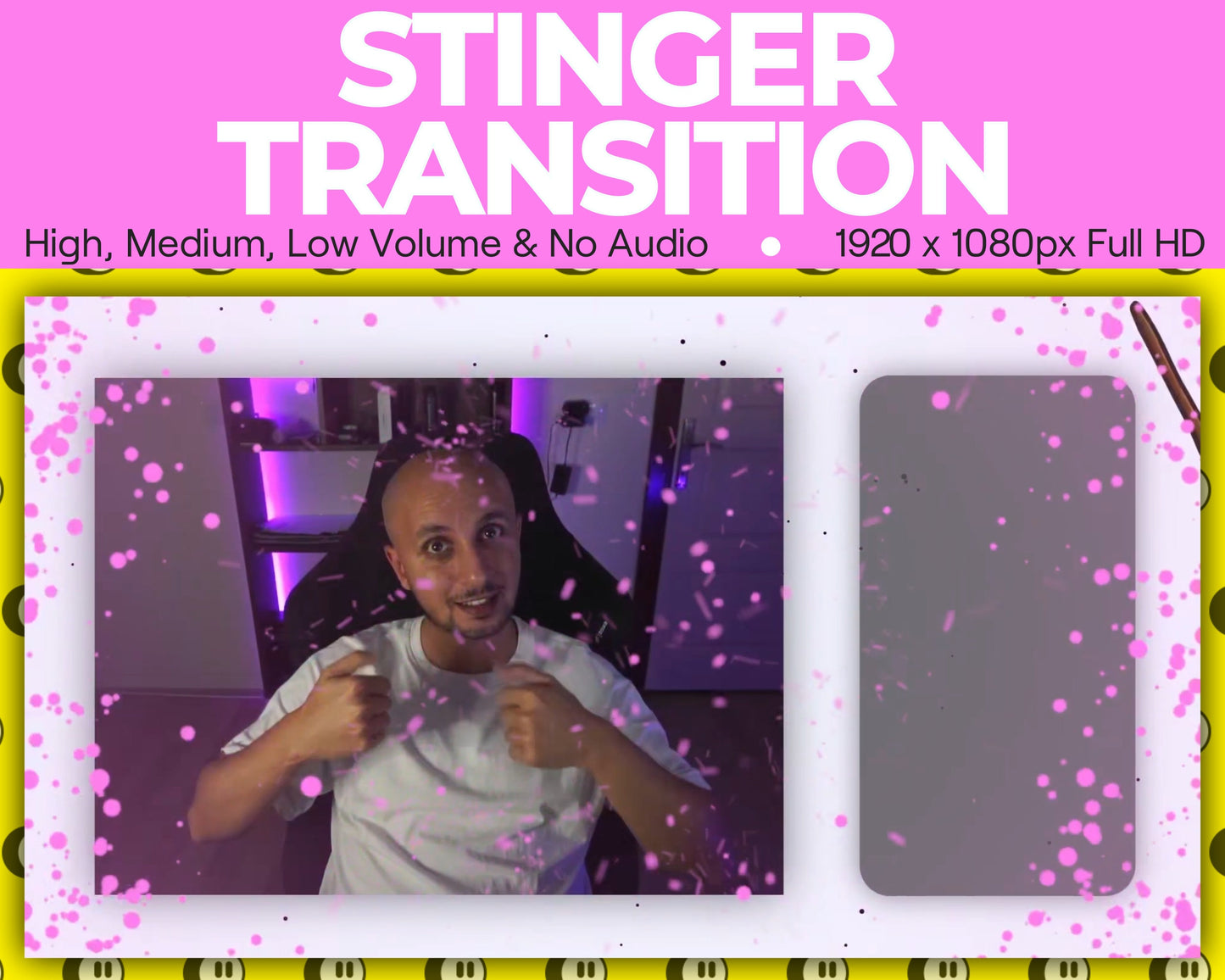 Magic Wand Stinger Transition, Magical Cute Animated Twitch Overlays, Fairy Kawaii YouTube Facebook and Kick Transitions for Streamers