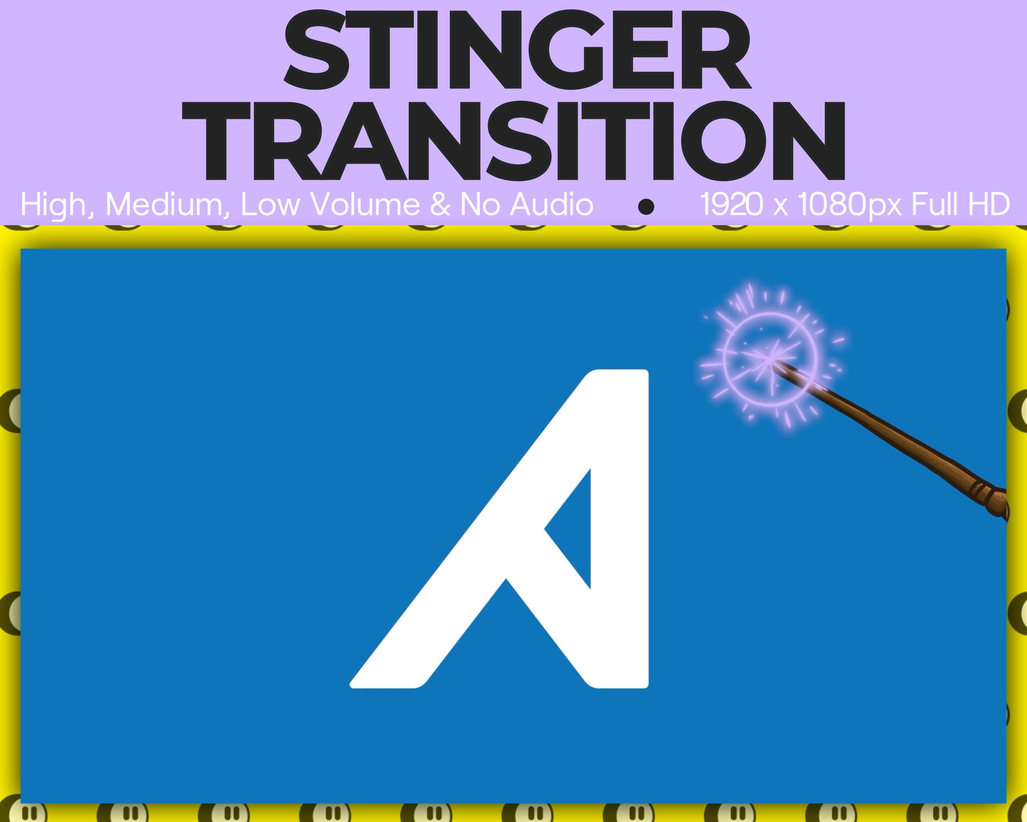 Magic Wand Stinger Transition, Magical Cute Animated Twitch Overlays, Fairy Kawaii YouTube Facebook and Kick Transitions for Streamers