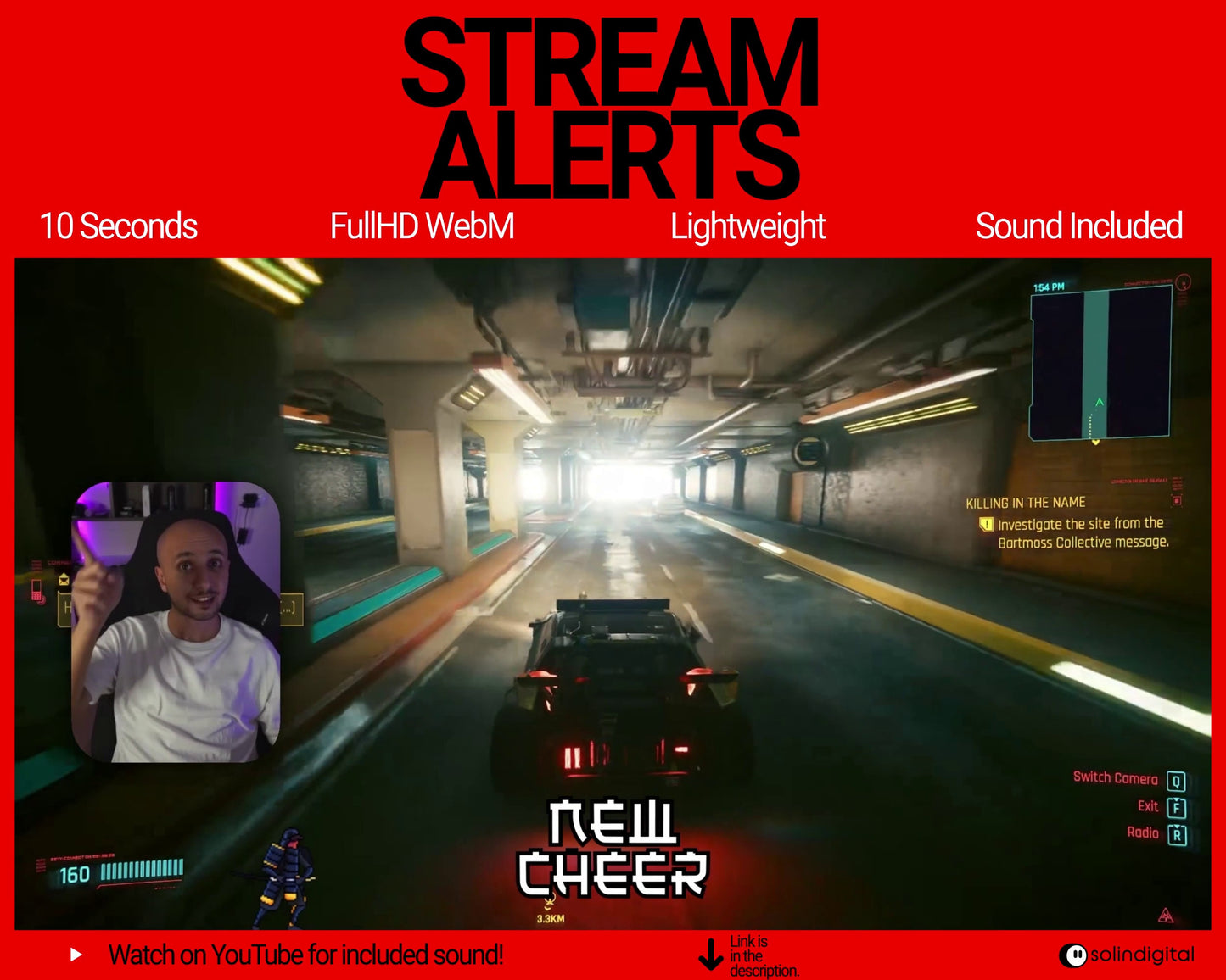 Fire Ronin Pixel Alerts for Twitch Streams, Samurai Warrior Animated Alert Overlay, YouTube Facebook Kick