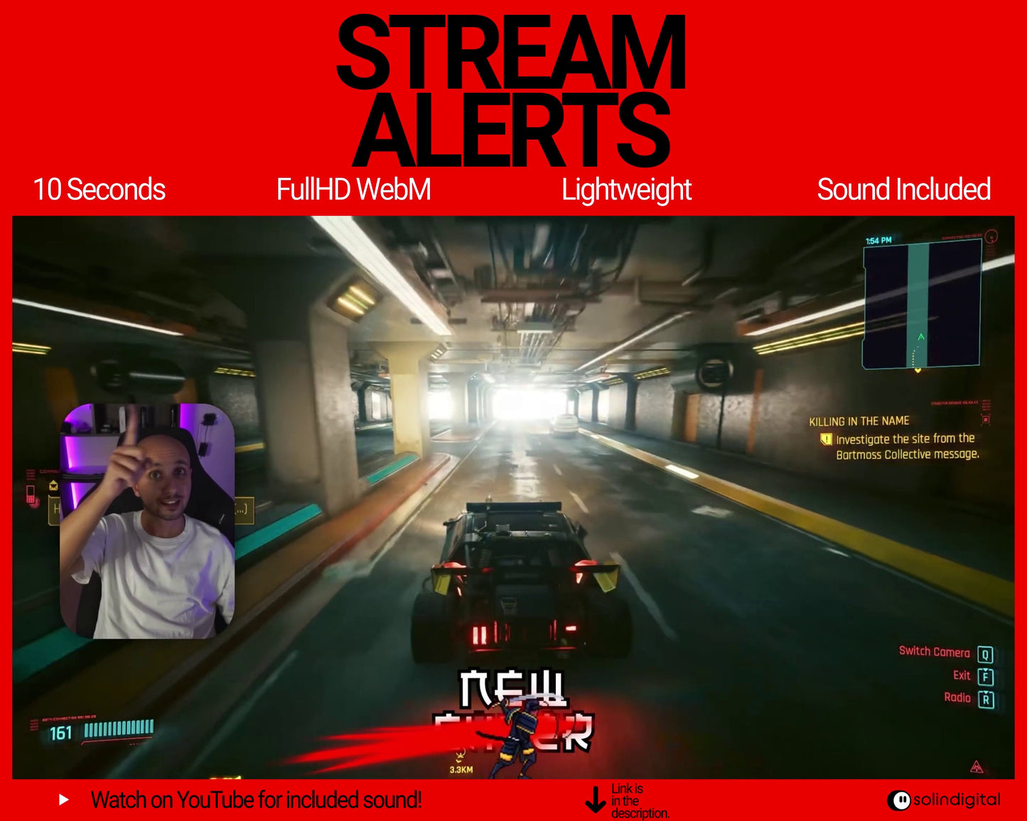 Fire Ronin Pixel Alerts for Twitch Streams, Samurai Warrior Animated Alert Overlay, YouTube Facebook Kick