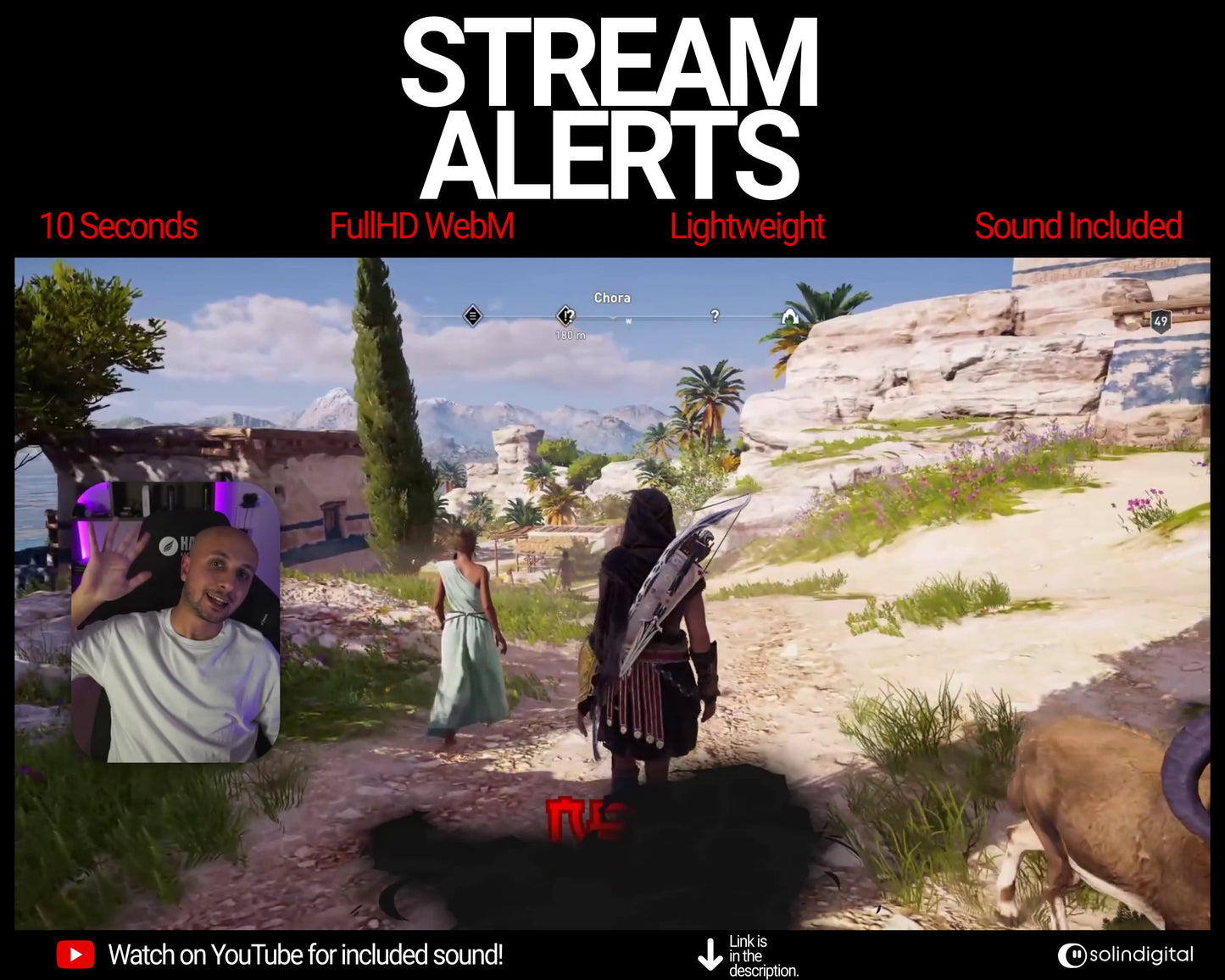 Dark Fire Ronin Pixel Alerts for Twitch Streams, Samurai Warrior Animated Alert Overlay, YouTube Facebook Kick