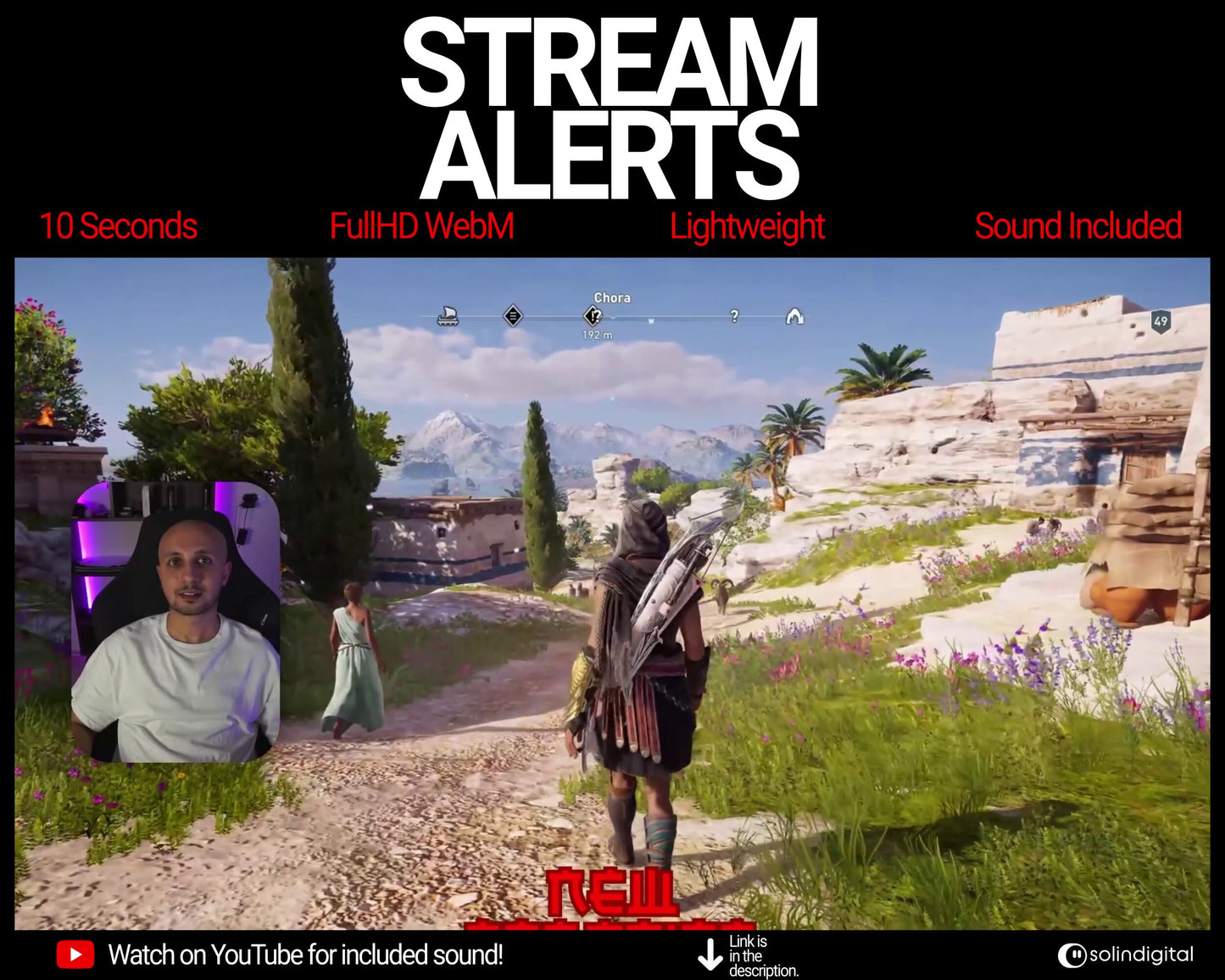 Dark Fire Ronin Pixel Alerts for Twitch Streams, Samurai Warrior Animated Alert Overlay, YouTube Facebook Kick