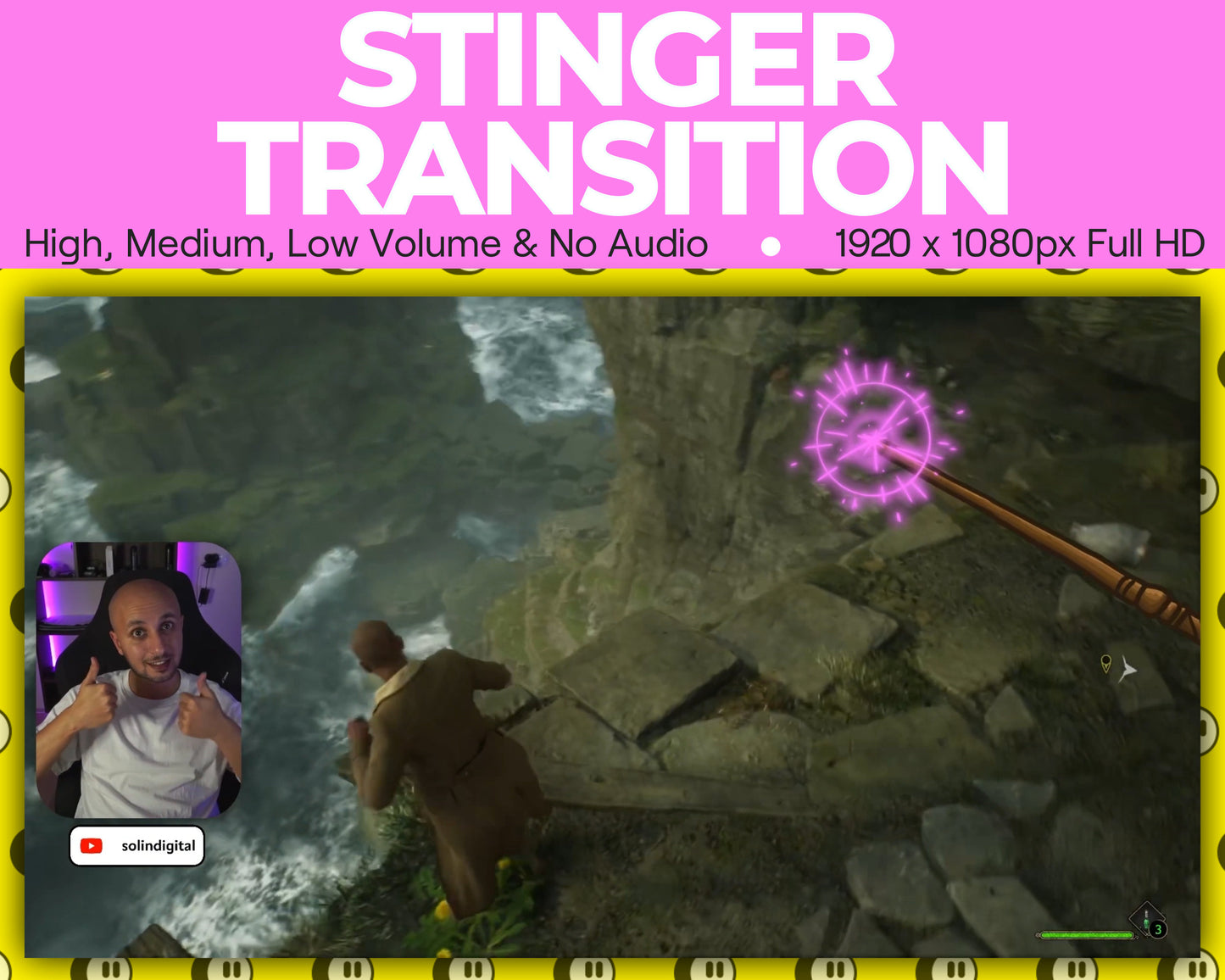 Magic Wand Stinger Transition, Magical Cute Animated Twitch Overlays, Fairy Kawaii YouTube Facebook and Kick Transitions for Streamers