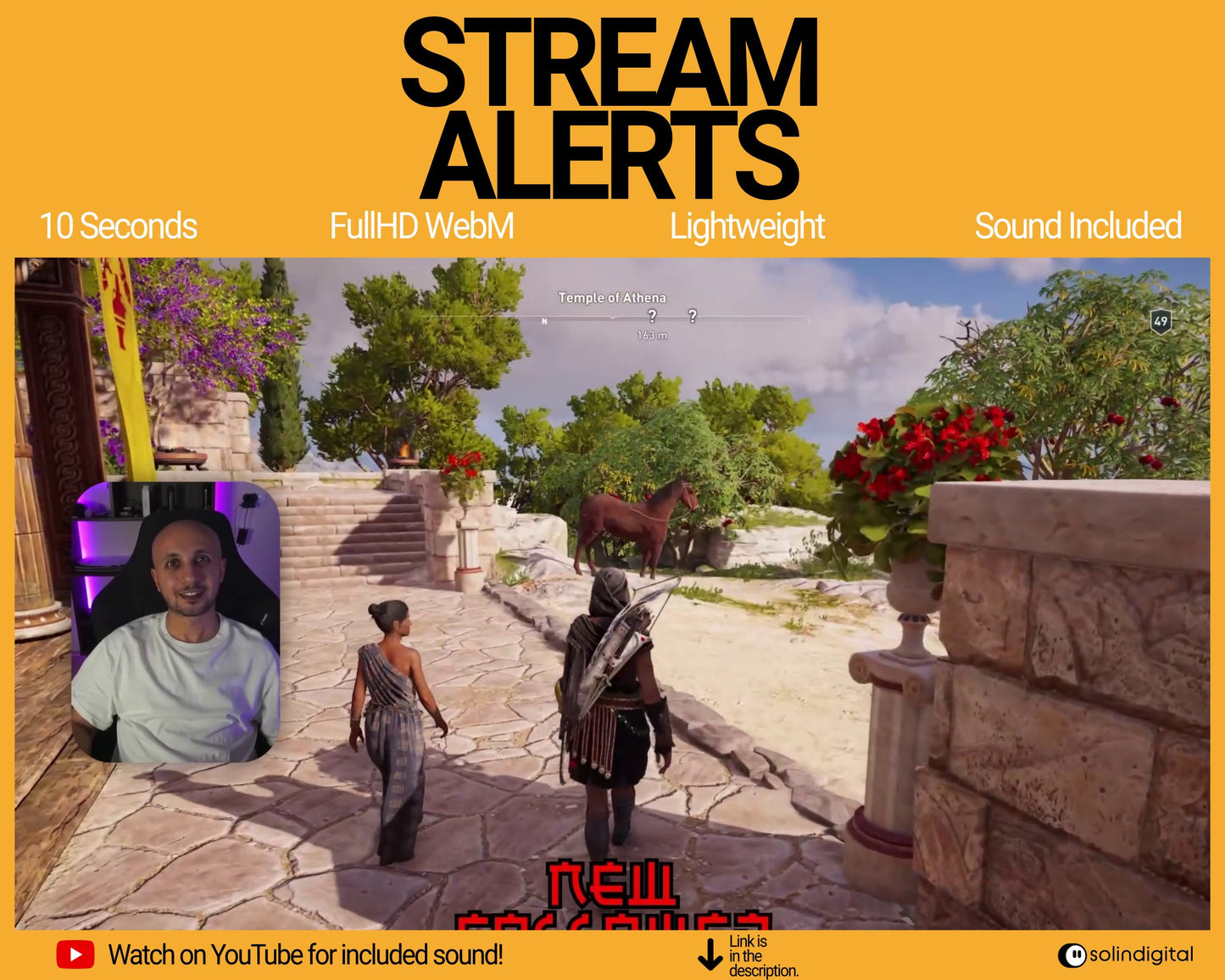 Lightning Ronin Pixel Alerts for Twitch Streams, Samurai Warrior Animated Alert Overlay, YouTube Facebook Kick