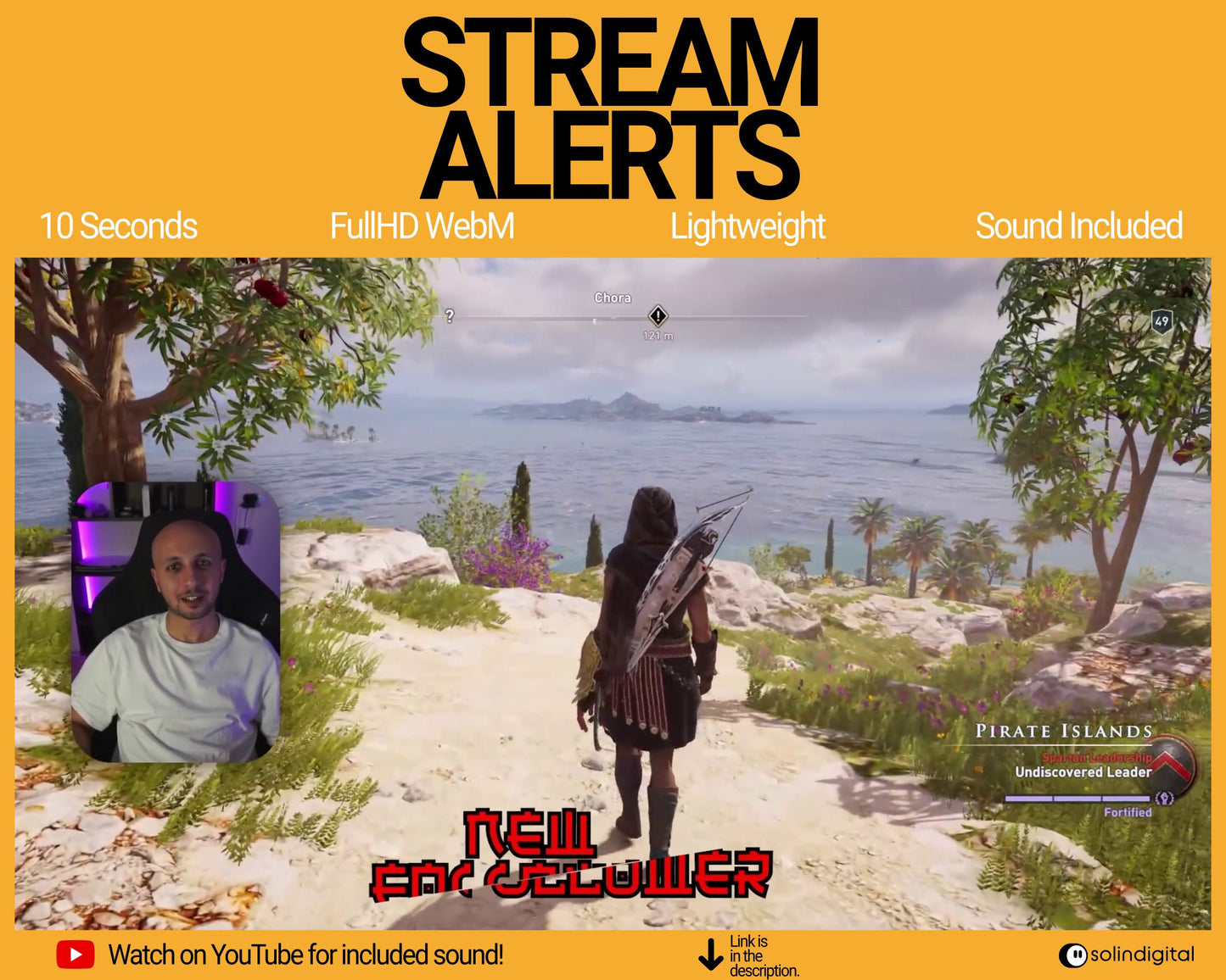 Lightning Ronin Pixel Alerts for Twitch Streams, Samurai Warrior Animated Alert Overlay, YouTube Facebook Kick