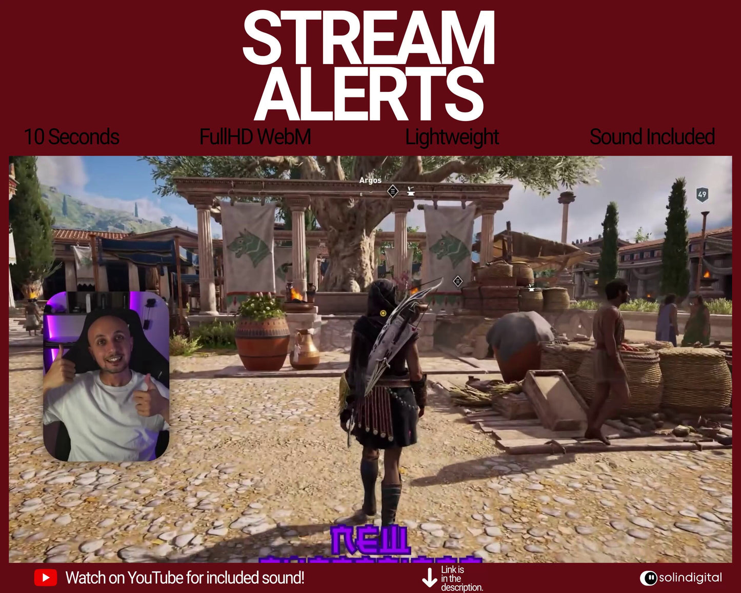 Blood Ronin Pixel Alerts for Twitch Streams, Samurai Warrior Animated Alert Overlay, YouTube Facebook Kick