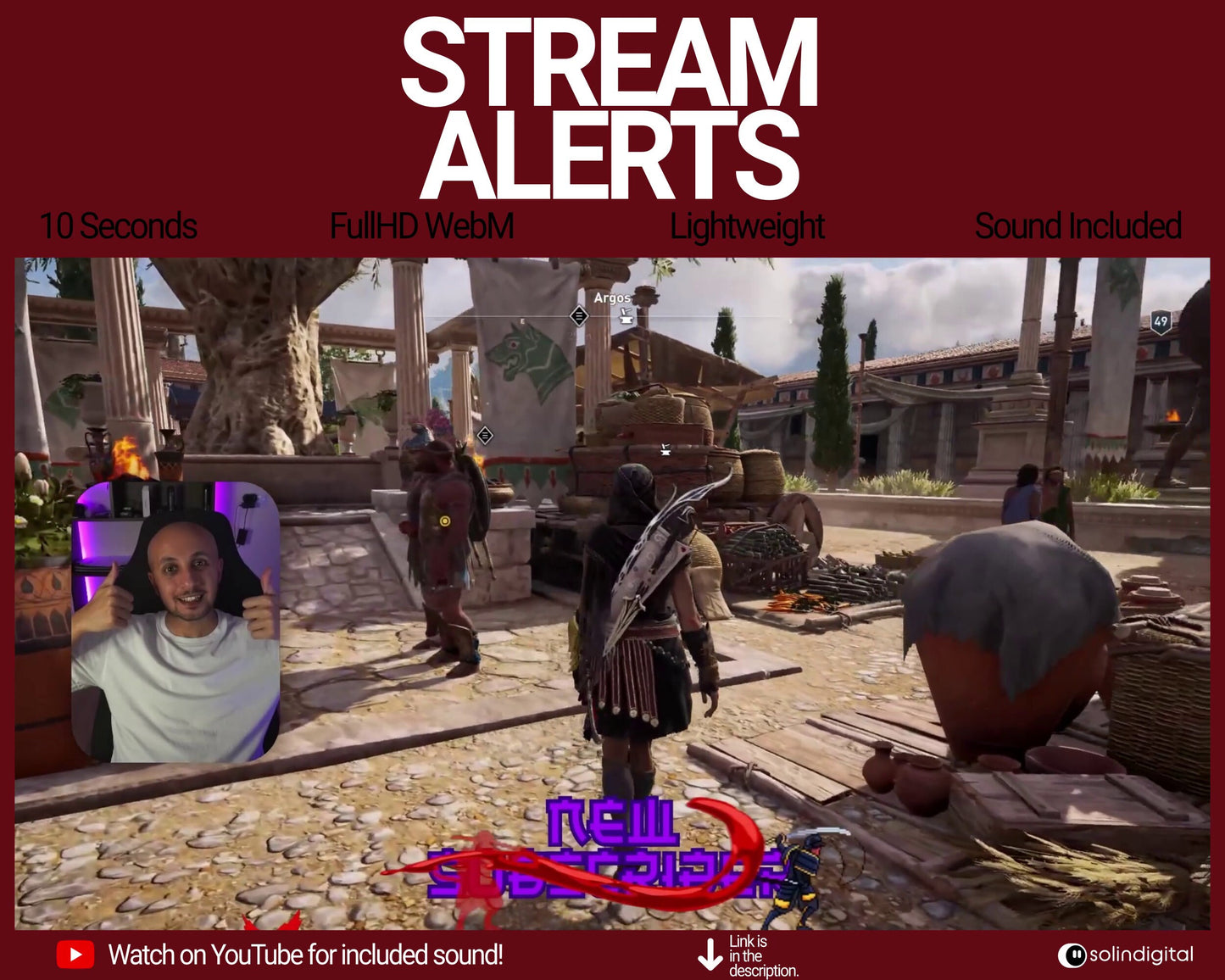 Blood Ronin Pixel Alerts for Twitch Streams, Samurai Warrior Animated Alert Overlay, YouTube Facebook Kick