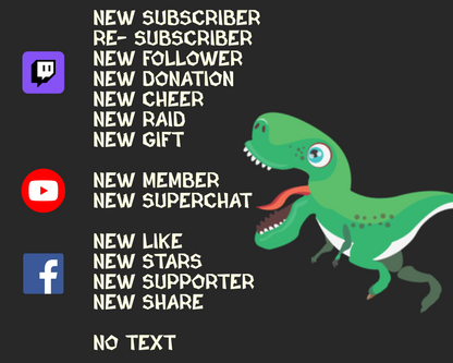 Dinosaur Twitch Stream Alerts