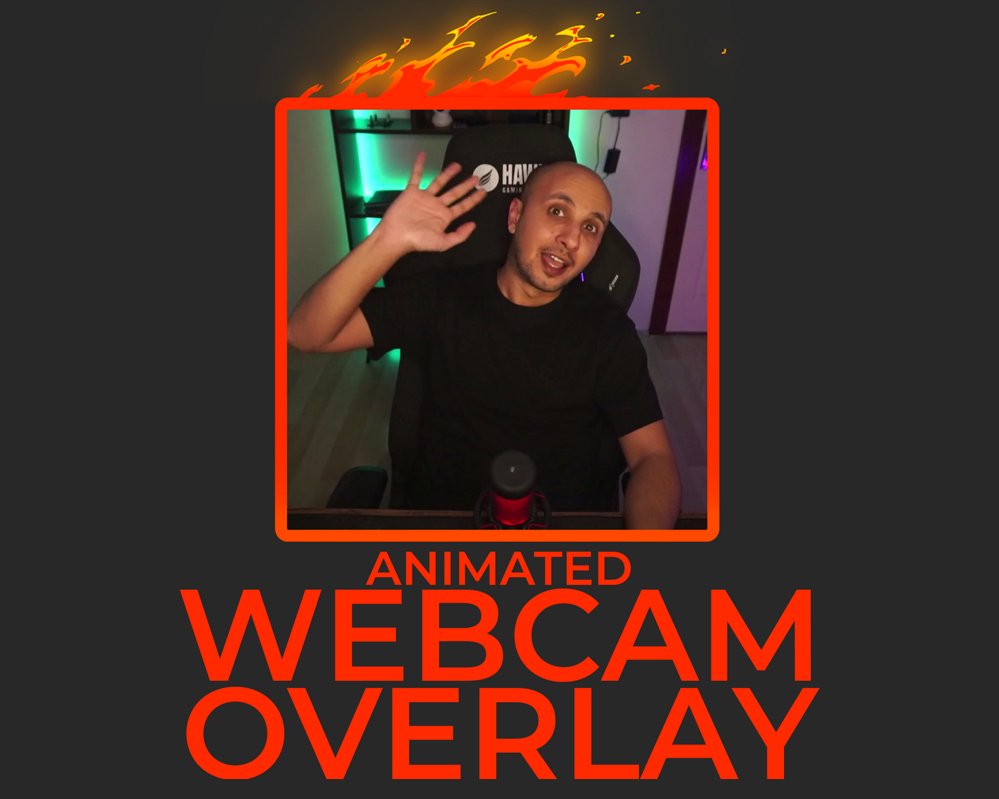 Animated Fire Twitch Overlays - Square