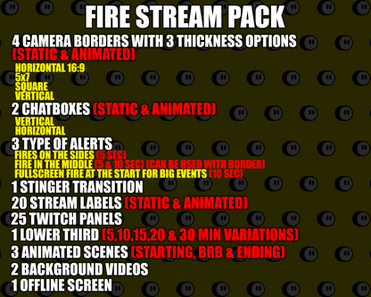 Fire Twitch Stream Overlay Pack