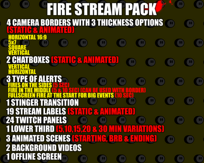 Fire Twitch Stream Overlay Pack