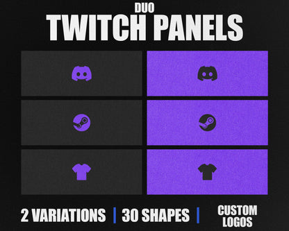 Duo Stream Panels with Paper Texture for Twitch, YouTube, Facebook and Kick Streamers, Sleek Cool Minimal Overlay Designs, Easy to Implement