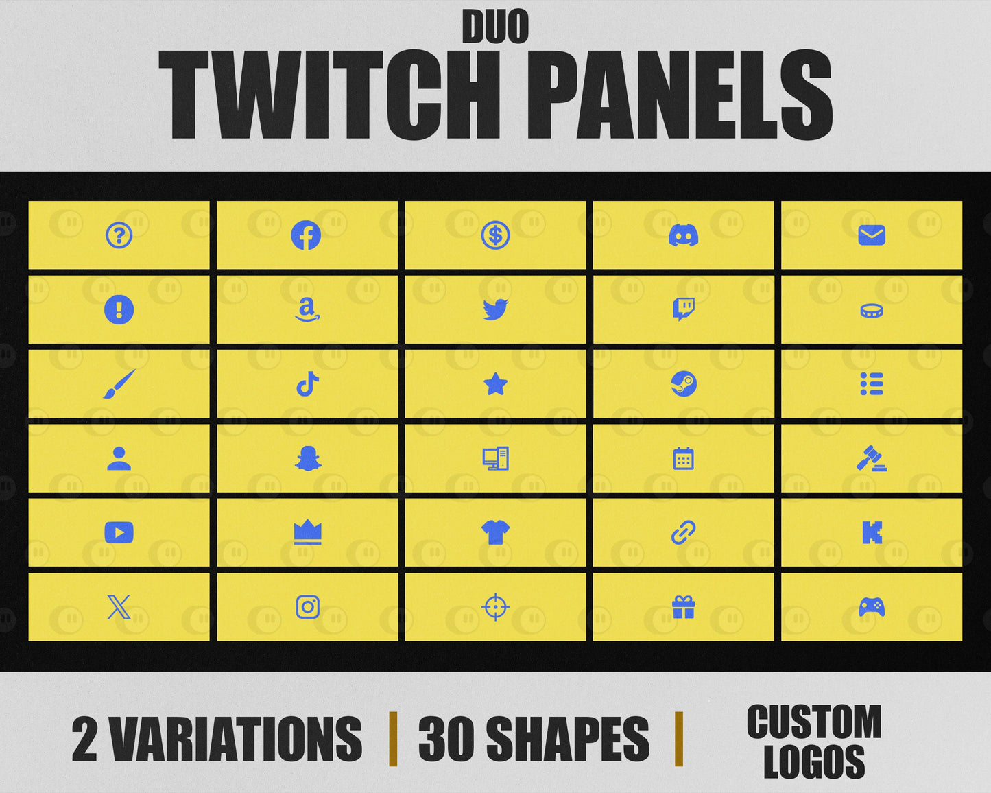 Duo Stream Panels with Paper Texture for Twitch, YouTube, Facebook and Kick Streamers, Sleek Cool Minimal Overlay Designs, Easy to Implement