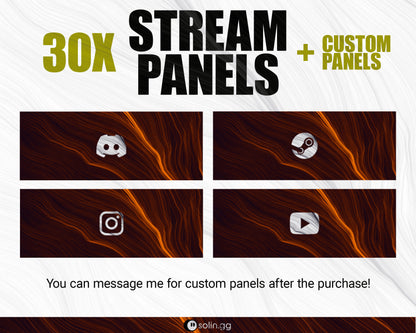 Wavy Lines Stream Panels for Twitch, YouTube, Facebook and Kick Streamers, Sleek Cool Minimal Overlay Designs, Easy to Implement