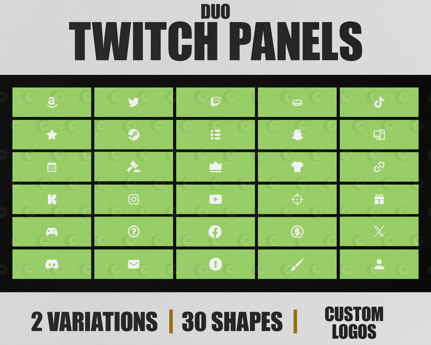 Duo Stream Panels with Paper Texture for Twitch, YouTube, Facebook and Kick Streamers, Sleek Cool Minimal Overlay Designs, Easy to Implement