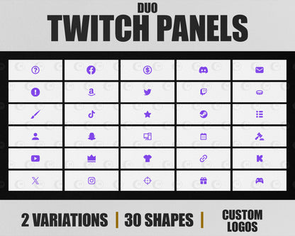 Duo Stream Panels with Paper Texture for Twitch, YouTube, Facebook and Kick Streamers, Sleek Cool Minimal Overlay Designs, Easy to Implement