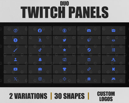 Duo Stream Panels with Paper Texture for Twitch, YouTube, Facebook and Kick Streamers, Sleek Cool Minimal Overlay Designs, Easy to Implement