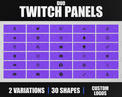 Duo Stream Panels with Paper Texture for Twitch, YouTube, Facebook and Kick Streamers, Sleek Cool Minimal Overlay Designs, Easy to Implement