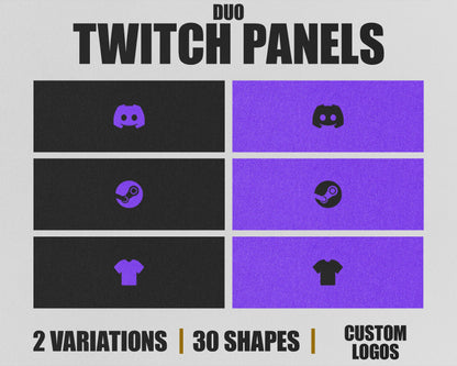 Duo Stream Panels with Paper Texture for Twitch, YouTube, Facebook and Kick Streamers, Sleek Cool Minimal Overlay Designs, Easy to Implement