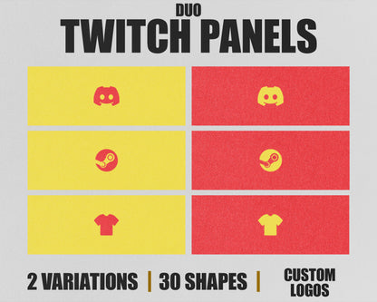 Duo Stream Panels with Paper Texture for Twitch, YouTube, Facebook and Kick Streamers, Sleek Cool Minimal Overlay Designs, Easy to Implement