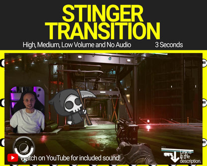 Grim Reaper Stinger Transition, Animated Twitch Overlays, Cute Spooky Halloween Scary Horror Twitch Transitions with Sound for Streamers