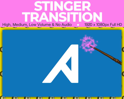 Magic Wand Stinger Transition, Magical Cute Animated Twitch Overlays, Fairy Kawaii YouTube Facebook and Kick Transitions for Streamers