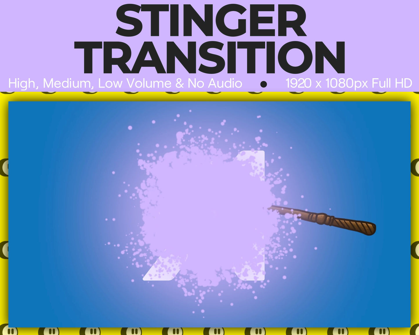 Magic Wand Stinger Transition, Magical Cute Animated Twitch Overlays, Fairy Kawaii YouTube Facebook and Kick Transitions for Streamers