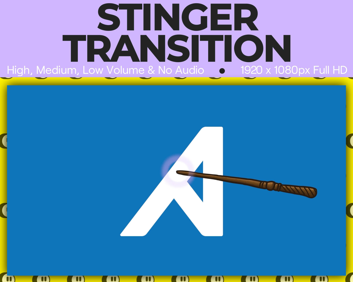 Magic Wand Stinger Transition, Magical Cute Animated Twitch Overlays, Fairy Kawaii YouTube Facebook and Kick Transitions for Streamers