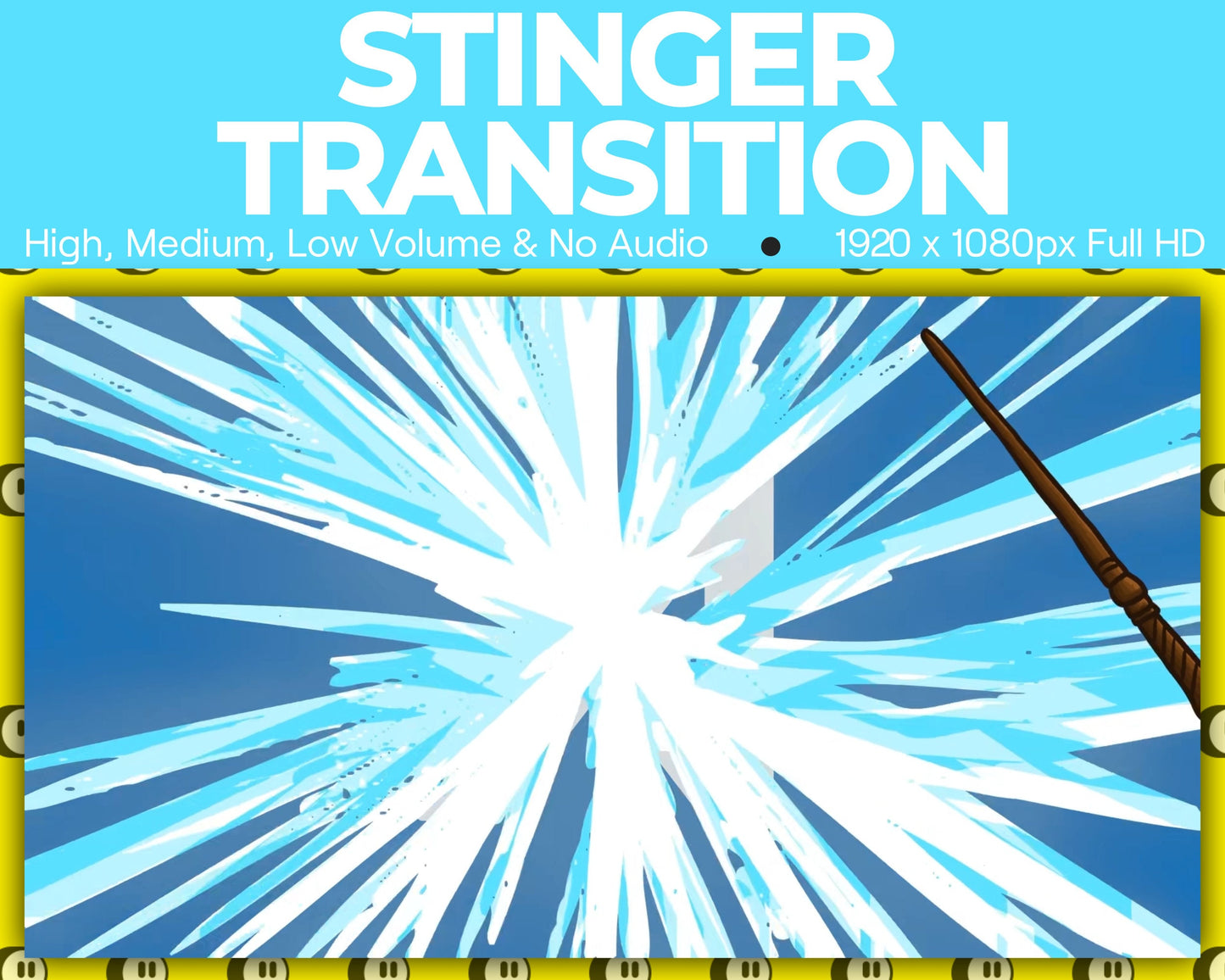 Ice Magic Wand Stinger Transition, Magical Cute Animated Twitch Overlays, Glacier Frozen YouTube Facebook and Kick Transitions for Streamers