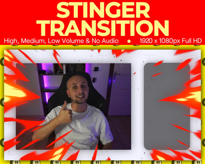 Fire Magic Wand Stinger Transition, Magical Cute Animated Twitch Overlays, Elemental YouTube Facebook and Kick Transitions for Streamers