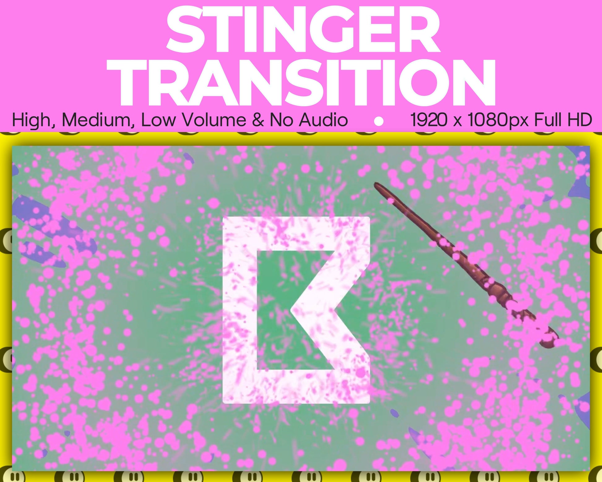 Magic Wand Stinger Transition, Magical Cute Animated Twitch Overlays, Fairy Kawaii YouTube Facebook and Kick Transitions for Streamers